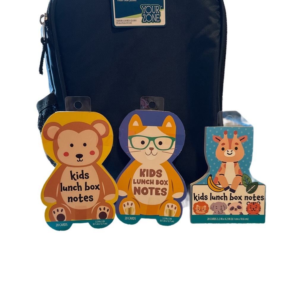 Your Zone Kids Lunch Box Notes - Animal Characters NWT